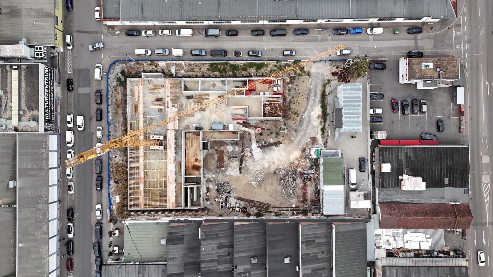 Luftbild der Baustelle im Oktober 2026